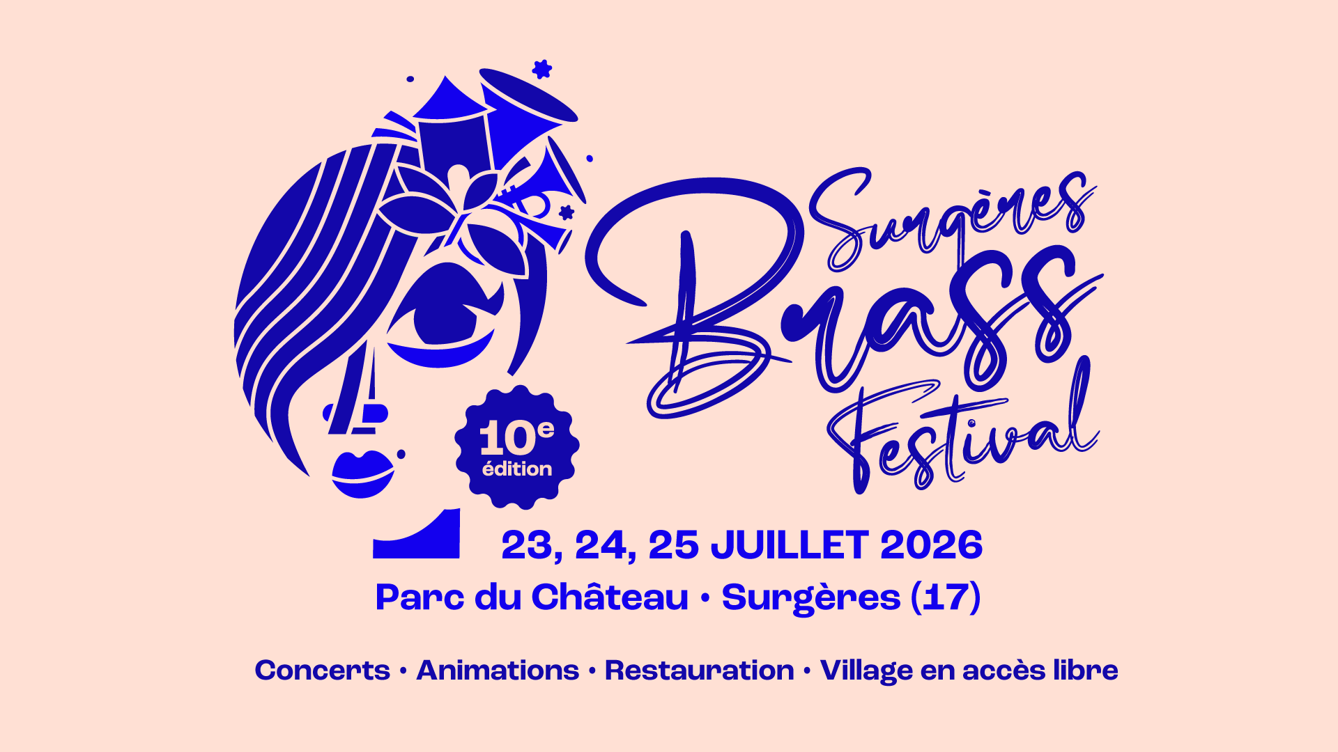 Surgères Brass Festival 10e édition ! 23, 24 et 25 juillet 2026, Parc du Chateau de Surgères